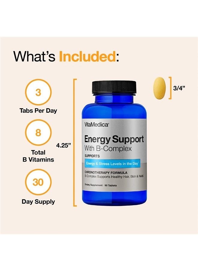 VitaMedica - Energy Support Multivitamin w B Complex | Energy Booster | Vitamin B6 & B12 | Clarity & Focus | Biotin for Hair, Skin & Nails | Energy Supplements | 90 Ct - Image 1