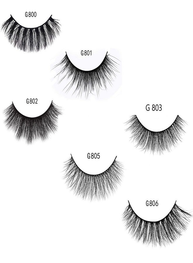 Bodermincer Scala 5 Pairs 3D Handmade Cotton Stalk Water Mink Cross Messy Mink Eye Lashes False Eyelashes 6 Styles to Choose (G802) - Image 5
