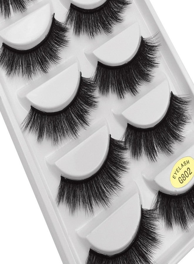 Bodermincer Scala 5 Pairs 3D Handmade Cotton Stalk Water Mink Cross Messy Mink Eye Lashes False Eyelashes 6 Styles to Choose (G802) - Image 2