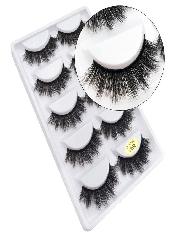 Bodermincer Scala 5 Pairs 3D Handmade Cotton Stalk Water Mink Cross Messy Mink Eye Lashes False Eyelashes 6 Styles to Choose (G802) - Image 4