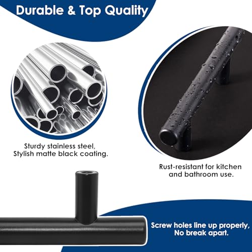 HBL' 30 Pack | 3 Inch Center to Center Matte Black Cabinet Pulls Kitchen Cabinet Handles,Made of Stainless Steel,Ideal for Cabinet,Drawer,Cupboard and Wardrobe. - Image 5