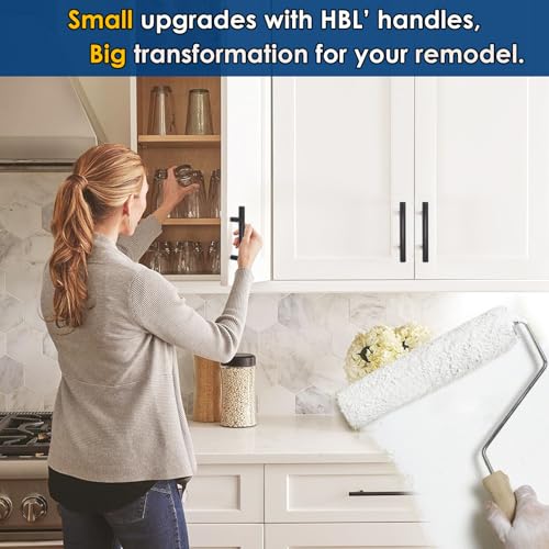 HBL' 30 Pack | 3 Inch Center to Center Matte Black Cabinet Pulls Kitchen Cabinet Handles,Made of Stainless Steel,Ideal for Cabinet,Drawer,Cupboard and Wardrobe. - Image 4