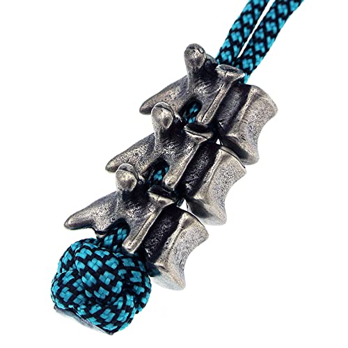 KMOATIM Retro Brass Vertebrae Knife Lanyard Beads,3pcs Antique EDC Flashlight Paracord Charms Pendant Bead Stopper for Cord Bracelet Keychains DIY Metal Accessories - Image 1