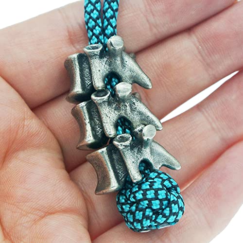 KMOATIM Retro Brass Vertebrae Knife Lanyard Beads,3pcs Antique EDC Flashlight Paracord Charms Pendant Bead Stopper for Cord Bracelet Keychains DIY Metal Accessories - Image 2