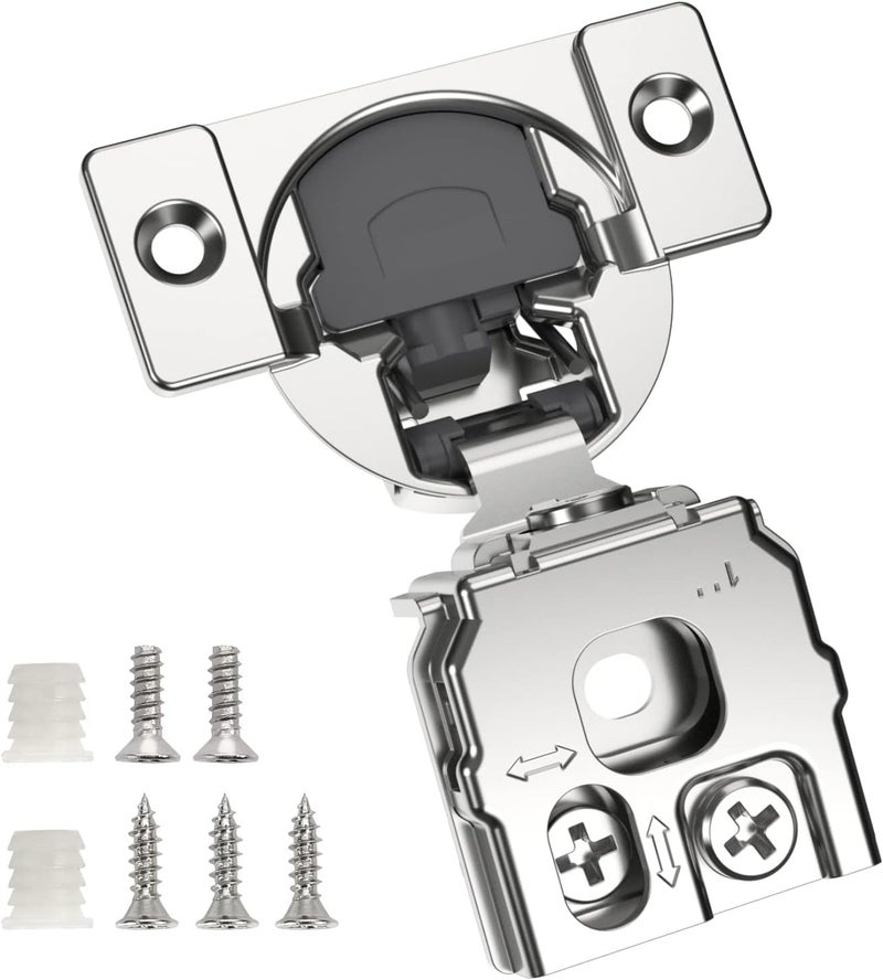 Chibery 50 Pack 1" Overlay 3D Soft Close Concealed Hinge for Face Frame Door, Smooth Slow Self Closing Hinges, Satin Nickel, Hidden 105° Open Angle Stainless Steel Hinge for Kitchen Cabinet Door - Image 1