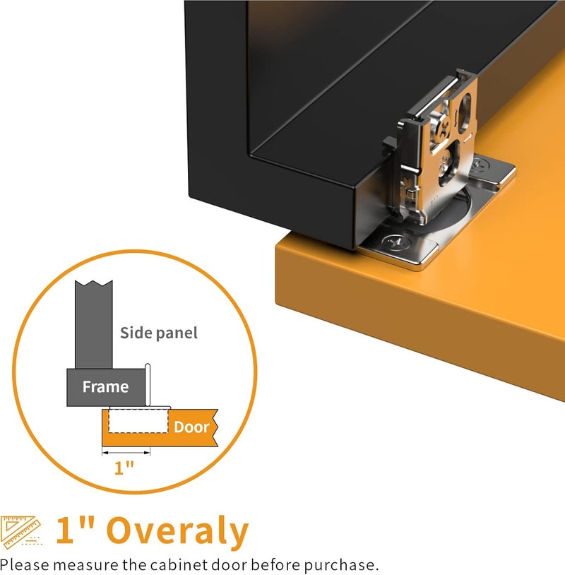 Chibery 50 Pack 1" Overlay 3D Soft Close Concealed Hinge for Face Frame Door, Smooth Slow Self Closing Hinges, Satin Nickel, Hidden 105° Open Angle Stainless Steel Hinge for Kitchen Cabinet Door - Image 5