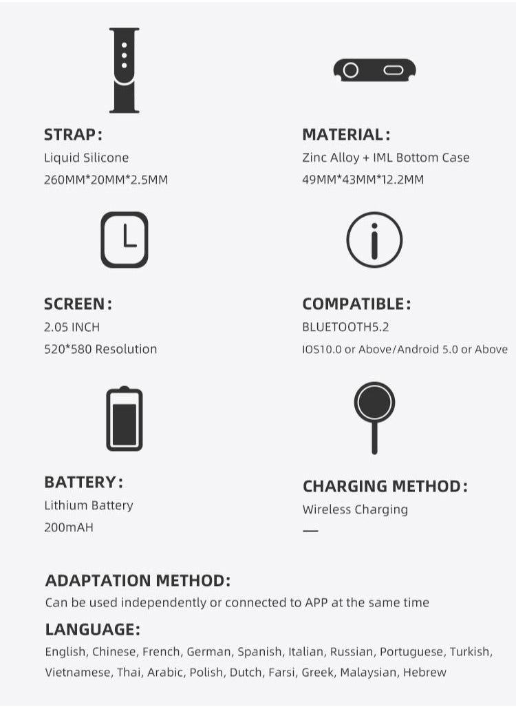 Generic - ZW8 Ultra MAX Smart Watch silver - Image 1