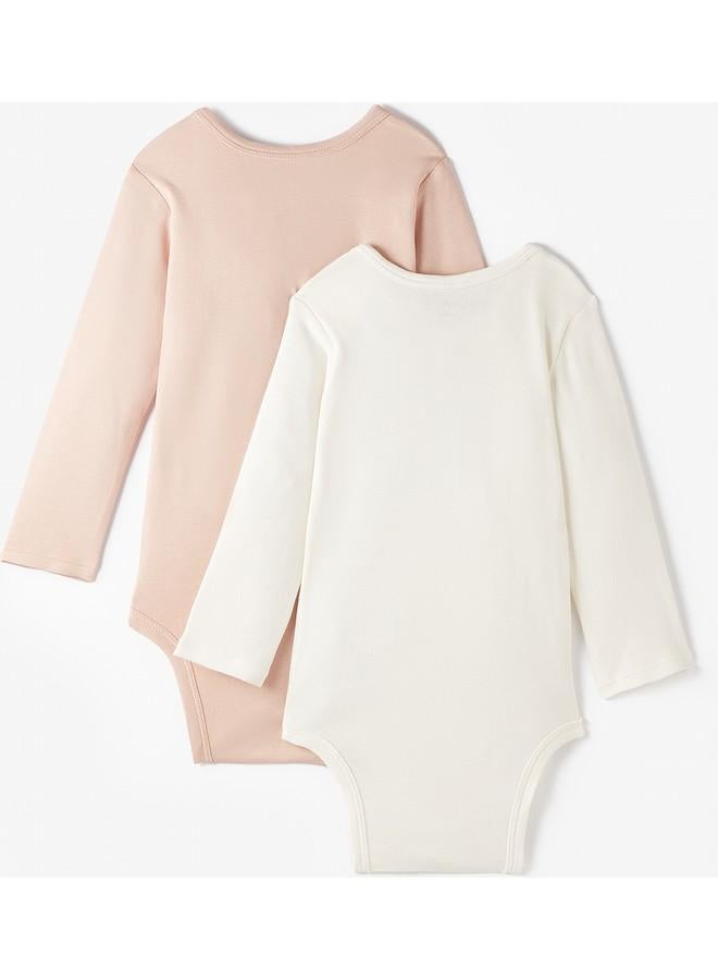 June Baby Basic Envelope Neck 2-Pack Plain Long Sleeve Bodysuit - Image 2