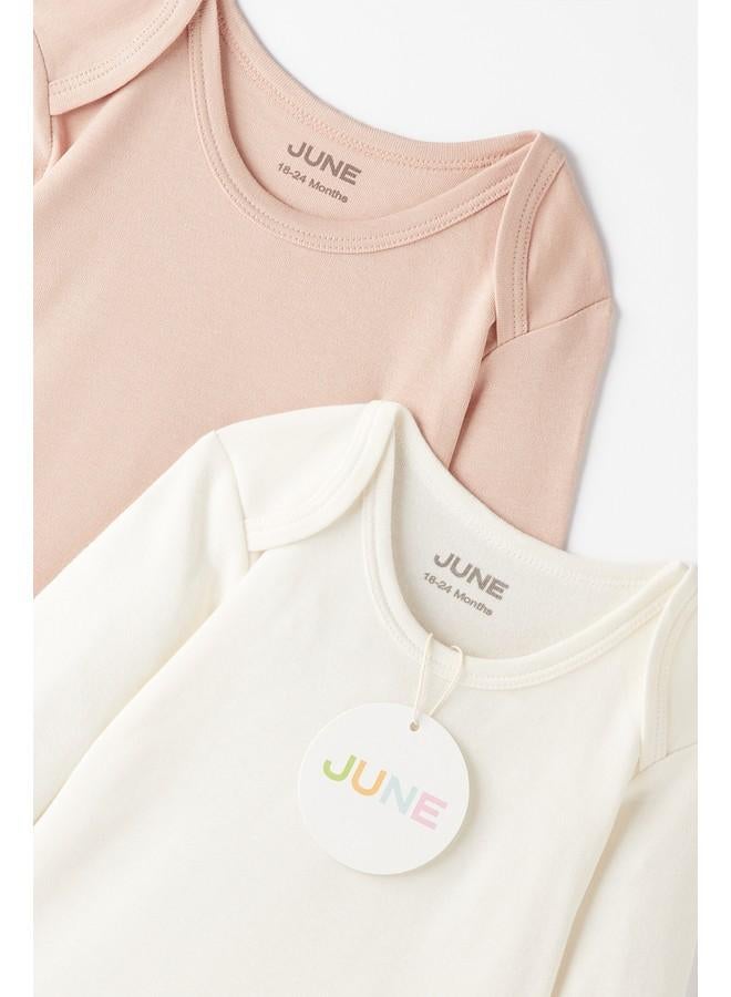 June Baby Basic Envelope Neck 2-Pack Plain Long Sleeve Bodysuit - Image 4