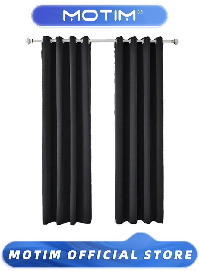 Motim 2 PCS Modern Shower Bathroom Curtain Elegant Living Room Curtains Extra Long Round Hole Curtain for Bedroom Door Curtains & Caravan Curtain & Study Room & Outdoor Garden & Balcony  - Image 1