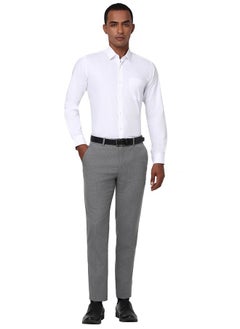Peter England Peter England Men's Classic Solid Full Sleeve Slim Fit Shirt | Wonder Fabric | Cotton Rich | Pin Point Oxford White  - Image 5