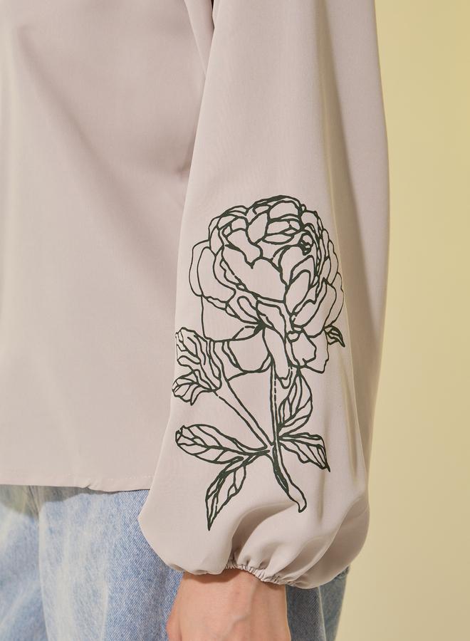 Take Two Floral Graphic Print Balloon Sleeve Shirt - Image 3