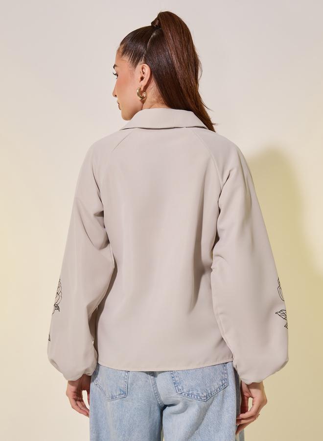 Take Two Floral Graphic Print Balloon Sleeve Shirt - Image 4