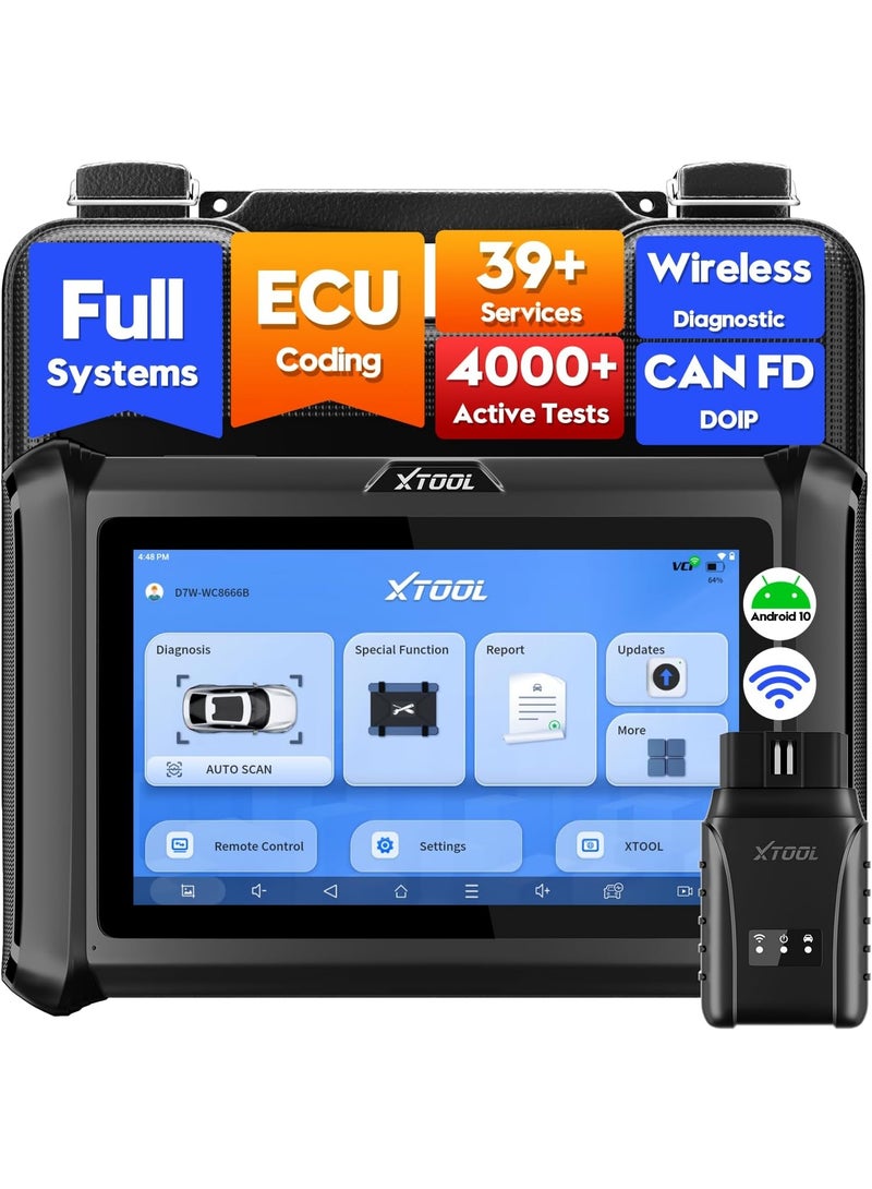 XTOOL D7W Wireless OBD2 Scanner, Bidirectional Car Diagnostic Tool with Online Coding, 4K+ Active Tests, Full System, 39+ Resets, V.A.G Guide, PMI, DoIP/CAN FD/FCA - Image 1