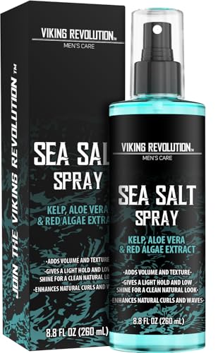 Viking Revolution Sea Salt Spray for Hair Men Hair Texturizing Spray with Kelp Aloe Vera and Red Algae Extract Surf Spray to Add Volume and Texture Sea Salt Spray for Men Beach Hair Spray 88oz