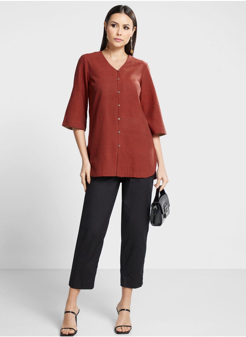 Fabindia - V-Neck Button Down Tunic - Image 1