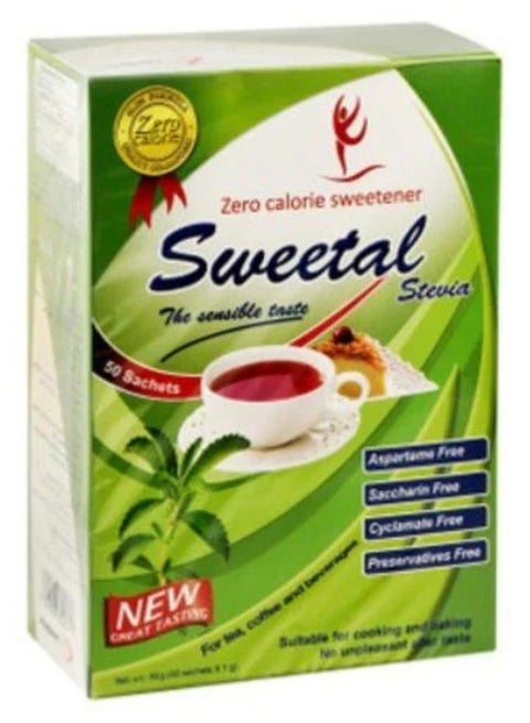 sweetal diet sugar sweetal stevia 50 sachet