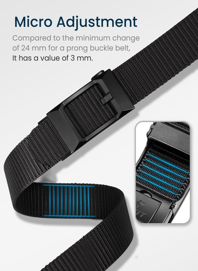 GEIT Men's Nylon Ratchet Belt, 1 3/8" Adjustable Web Belt with Slide Click Buckle for Dress Casual Work - Image 4