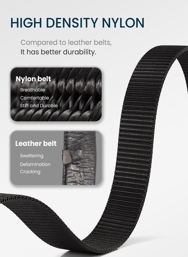 GEIT Men's Nylon Ratchet Belt, 1 3/8" Adjustable Web Belt with Slide Click Buckle for Dress Casual Work - Image 2
