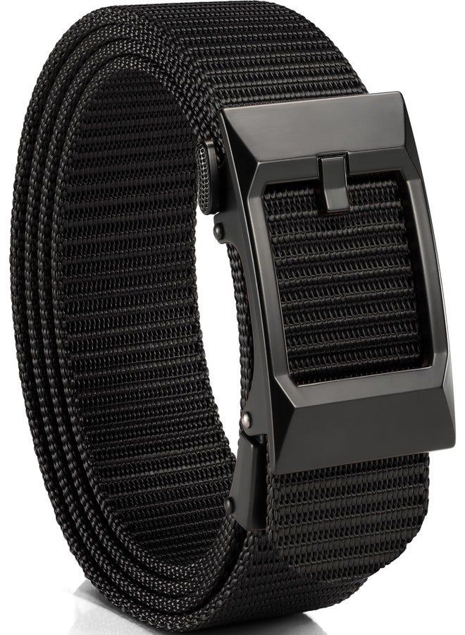 GEIT Men's Nylon Ratchet Belt, 1 3/8" Adjustable Web Belt with Slide Click Buckle for Dress Casual Work - Image 1