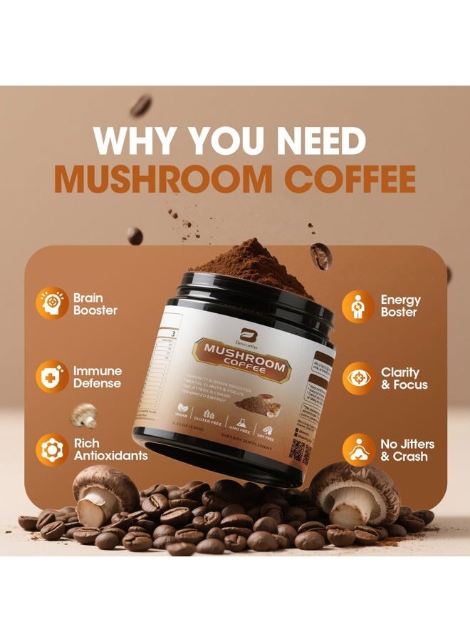 B BEWORTHS 2Pack Mushroom Coffee - Lions Mane Mushroom Powder Arabica Instant Coffee with Lion's Mane, Reishi, Chaga, Cordyceps and Turkey Tail - Mushroom Coffee Alternative Support Immune & Focus, Brain Booster - Image 3