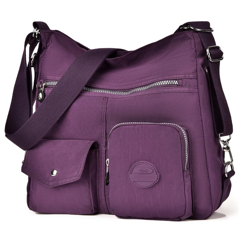 Multipurpose Hobo Purse for Women with Antitheft RFID Waterproof Nylon Crossbody Bag Shoulder Handbag Convertible Backpack
