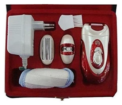 ماكينه ازاله شعر الجسم حريمى مع ثلاث ملحقات من كيمى عدد إعدادات السرعة 2  km-1888 (3 في 1 ) مزودة بإضاءة ليد