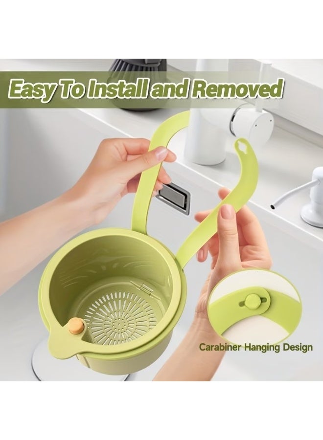 Goolsky Multi-Color Hanging Kitchen Sink Drain Basket, Green/Yellow/White, Multifunctional Draining & Storage Gadget - Image 3