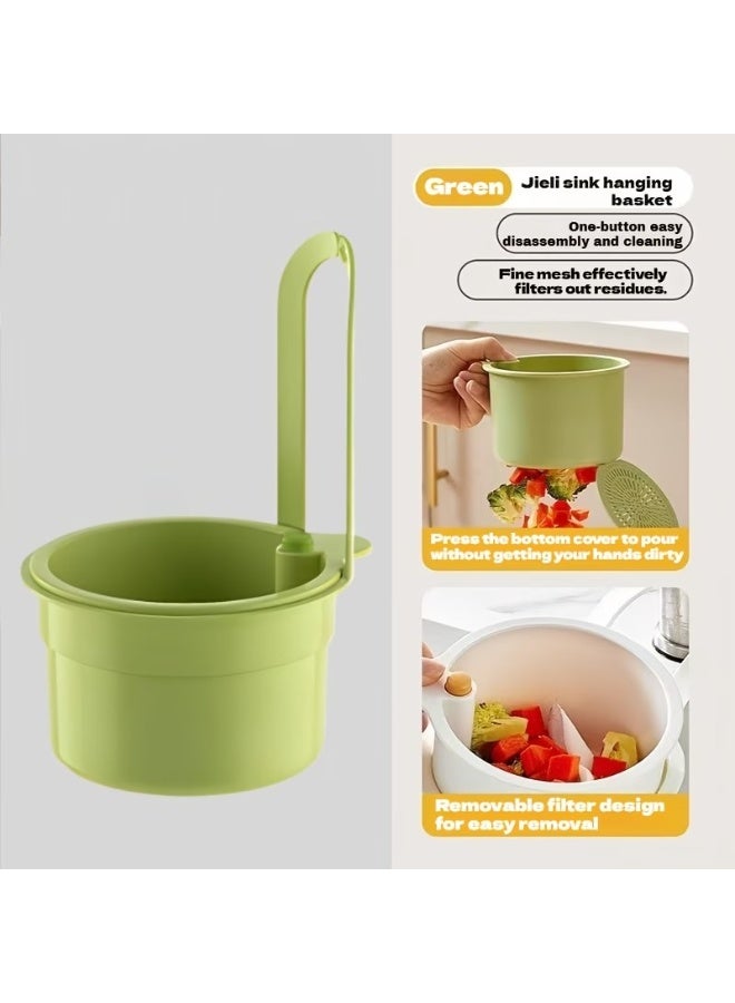 Goolsky Multi-Color Hanging Kitchen Sink Drain Basket, Green/Yellow/White, Multifunctional Draining & Storage Gadget - Image 5