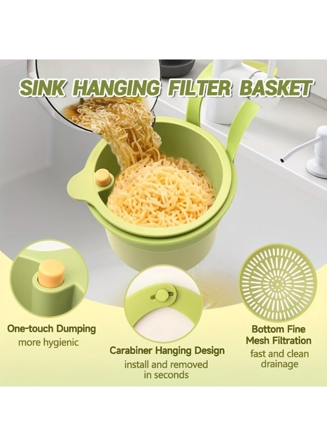 Goolsky Multi-Color Hanging Kitchen Sink Drain Basket, Green/Yellow/White, Multifunctional Draining & Storage Gadget - Image 2