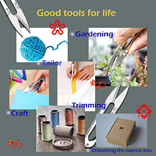 Zittop 2pcs Premium Stainless Steel 4.2in U Sewing Scissors Clippers, Embroidery Yarn Scissors Mini Thread Sewing Cutter, Yarn Fishing Mini Small Snips Trimming Nipper Great for Stitch (Silver). - Image 5