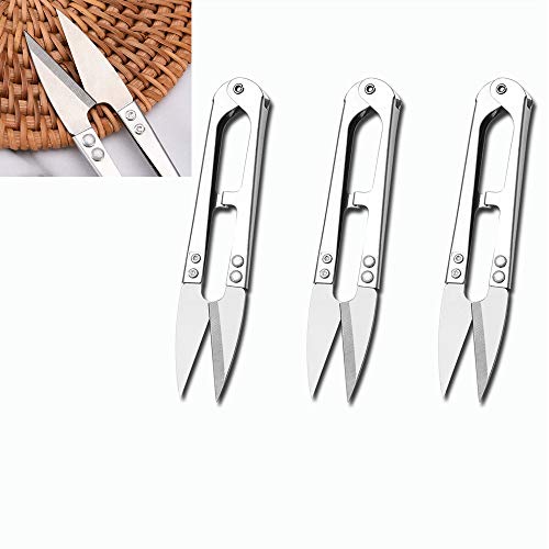 Zittop 2pcs Premium Stainless Steel 4.2in U Sewing Scissors Clippers, Embroidery Yarn Scissors Mini Thread Sewing Cutter, Yarn Fishing Mini Small Snips Trimming Nipper Great for Stitch (Silver). - Image 1
