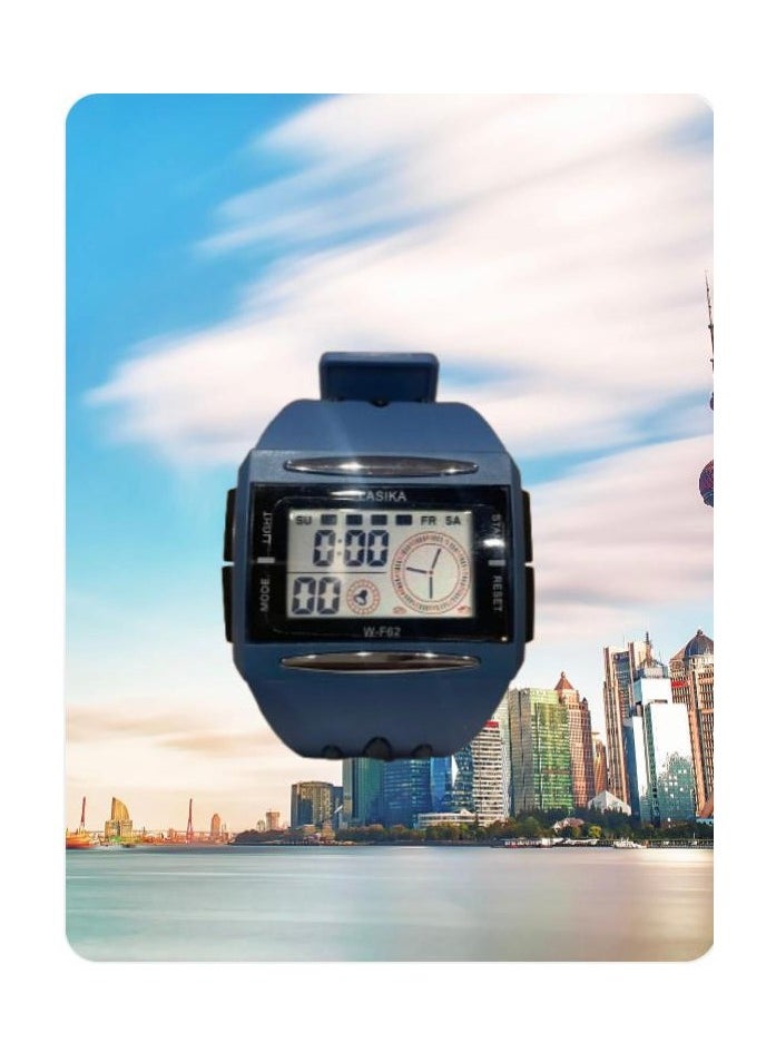 Lasika Digital watch with a strong plastic strap, blue  - Image 2