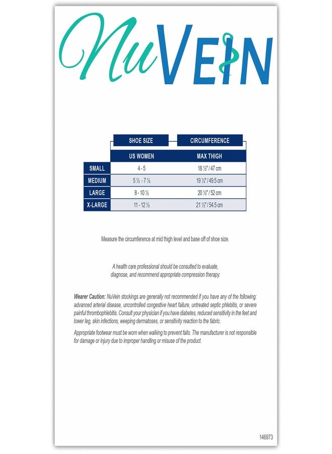 NuVein Sheer Compression Stockings for Women, 8-15 mmHg Support, Light Denier, Thigh High, Closed Toe, Black, Small - Image 5