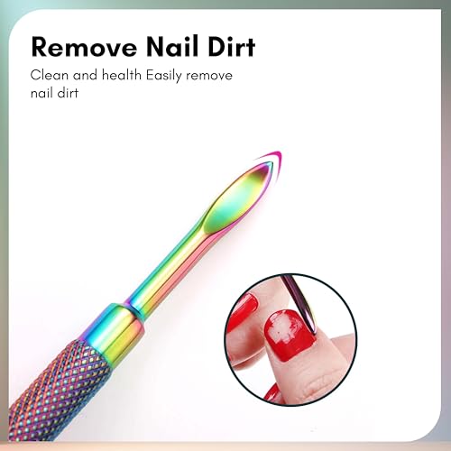 Beauté Secrets Cuticle Pusher Kit - Dual End Nail Gel Polish Removal Pushers, Nail Art Kit Includes Cutting Knife, Spear-End Remover, Bell Shape Remover, Big Cuticle Cutter, Spoon Remover, Multicolor - Image 5