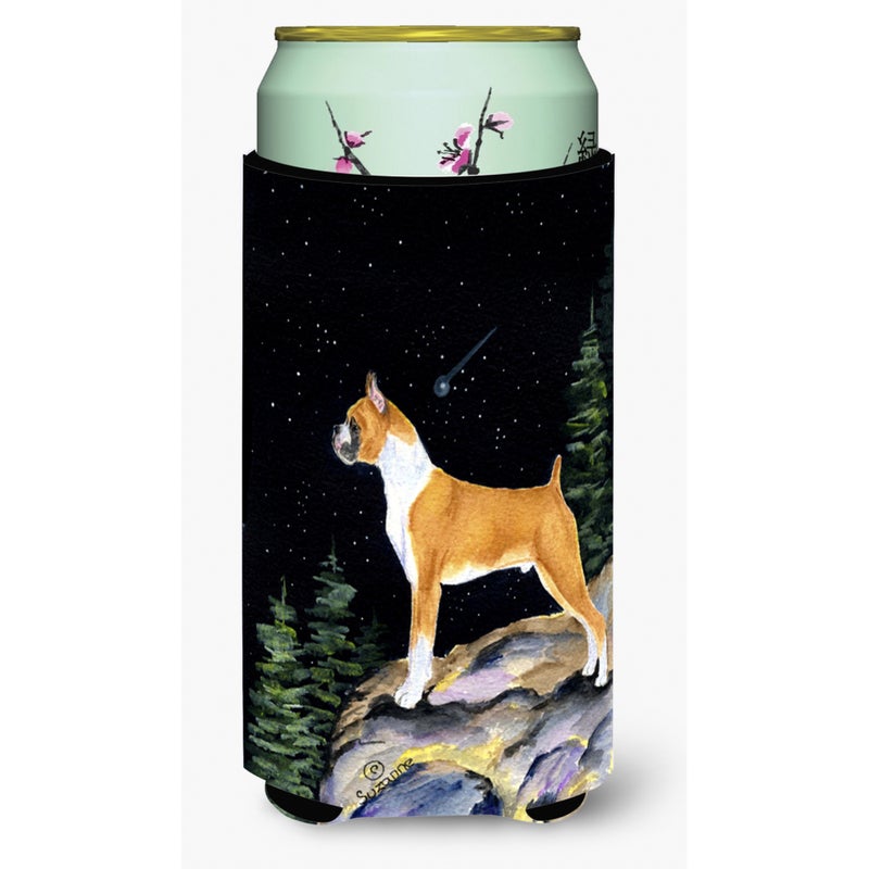 Caroline's Treasures Starry Night Boxer  Tall Boy Beverage Insulator Beverage Insulator Hugger 