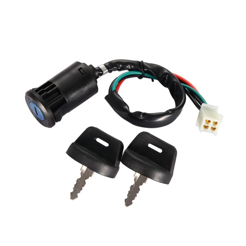 WOOSTAR Motorcycle 4 Wire Ignition Key Switch with Cap Replacement for 50cc 70cc 90cc 110cc 125cc 150cc 200cc 250cc Taotao Sunl ATV Quad Dirt Pocket Bike Electric Scooter - Image 3
