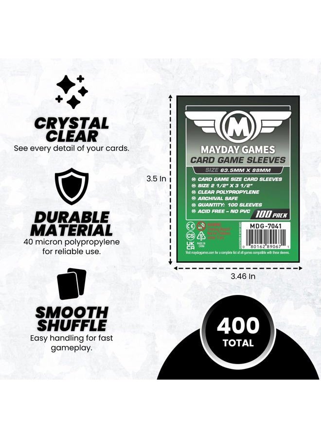 Mayday Games Card Sleeves 2 1/2" X 3 1/2" (4x100 Pack, 400 sleeves) - Image 4