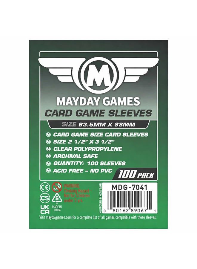 Mayday Games Card Sleeves 2 1/2" X 3 1/2" (4x100 Pack, 400 sleeves) - Image 1