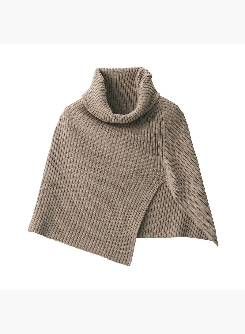 MUJI Non-Itchy Ribbed Wool Blend Poncho