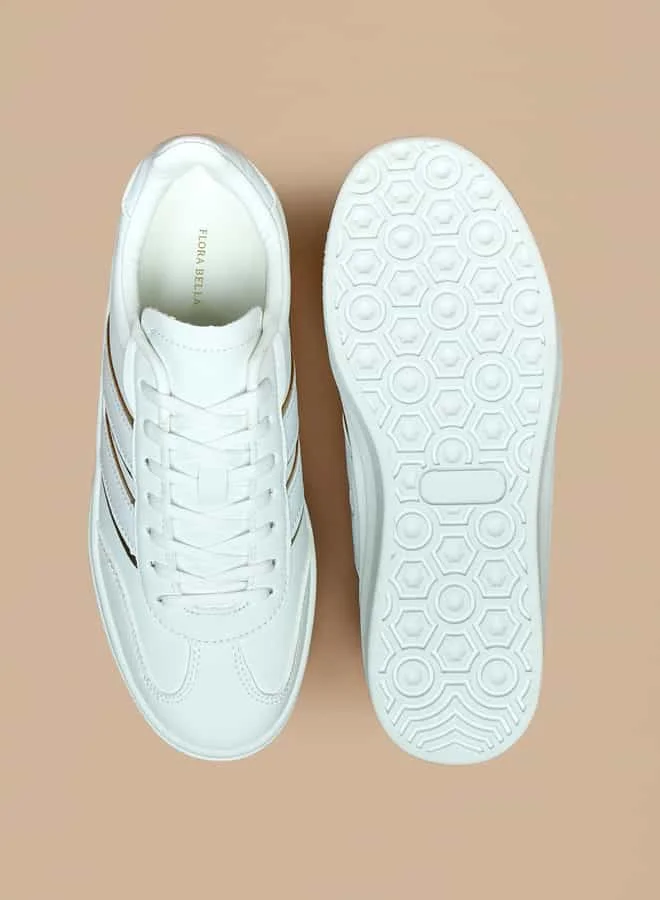 Flora Bella By Shoexpress Women Panelled Lace-Up Low Ankle Sneakers