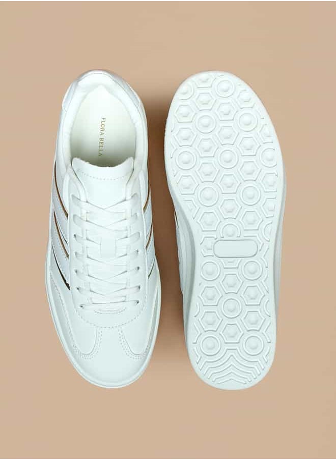 Flora Bella By Shoexpress Women Panelled Lace-Up Low Ankle Sneakers  - Image 4