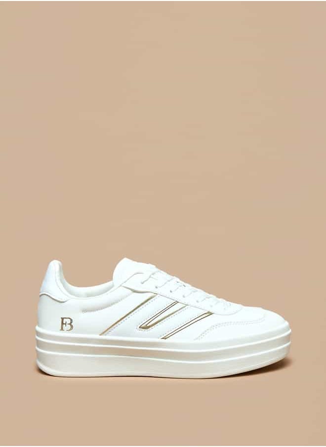 Flora Bella By Shoexpress Women Panelled Lace-Up Low Ankle Sneakers  - Image 1