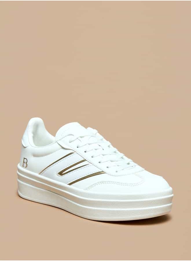 Flora Bella By Shoexpress Women Panelled Lace-Up Low Ankle Sneakers  - Image 3