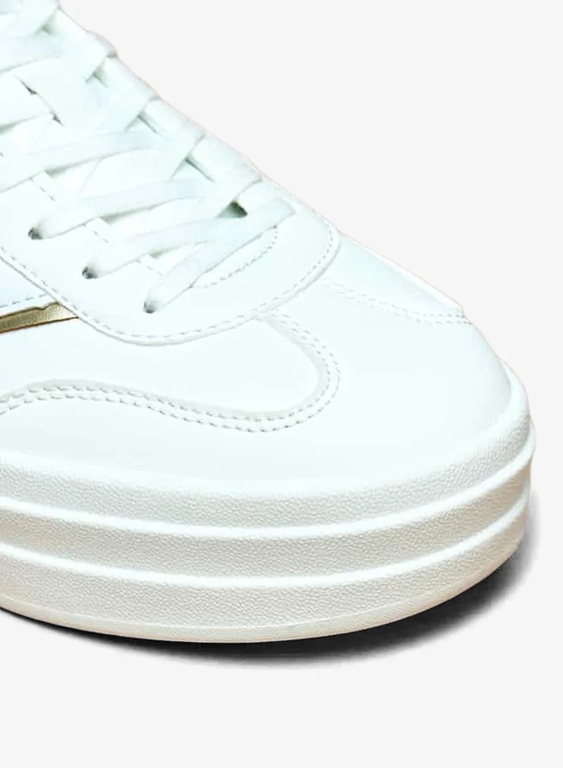 Flora Bella By Shoexpress Women Panelled Lace-Up Low Ankle Sneakers