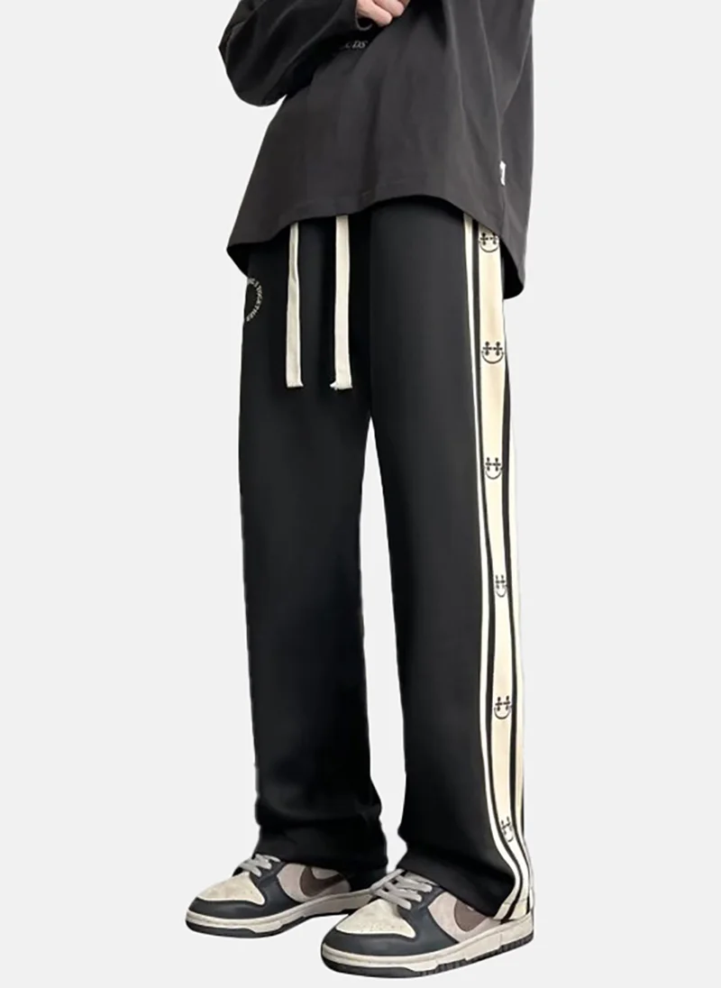 يونيكي Men Cotton Straight Fit Mid-Rise Korean Pants