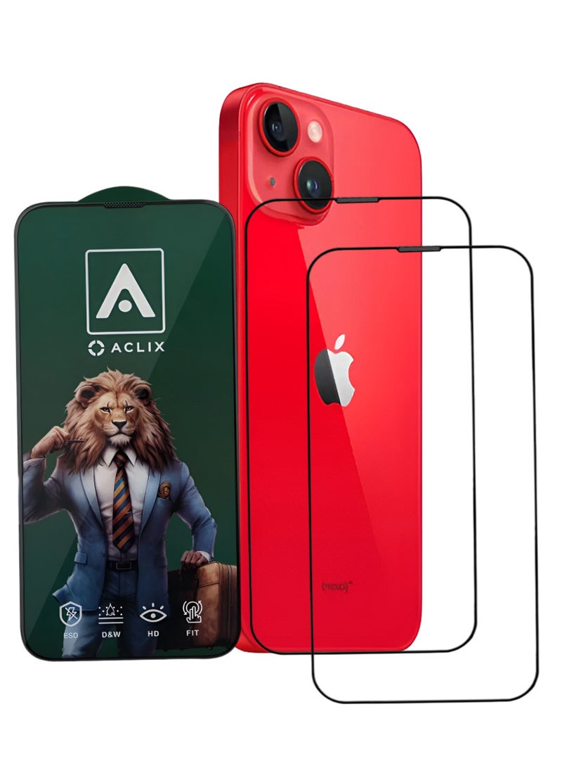 ACLIX 2 Pieces Antistatic ESD Dustproof Premium Quality High Definition Tempered Glass Screen Protector Designed For  iPhone 14 - Image 1