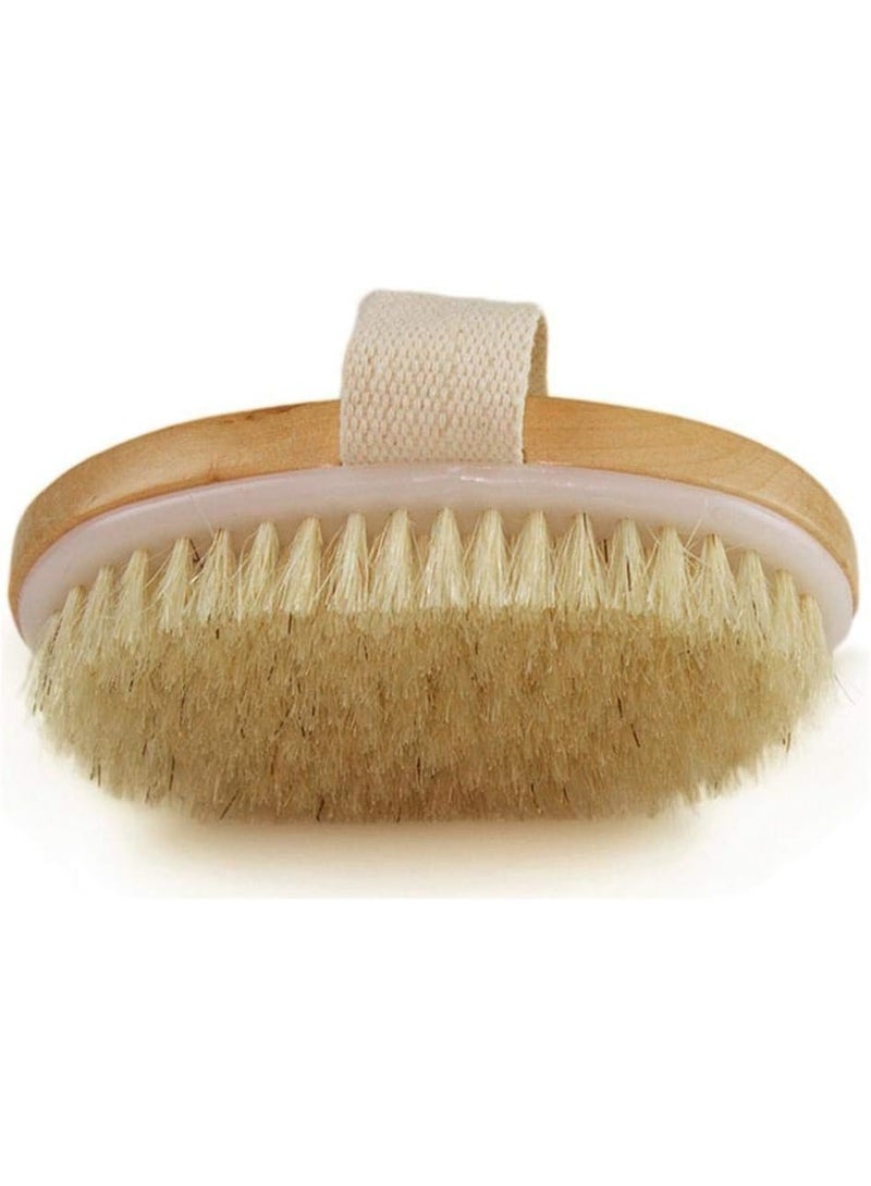 فرشاة استحمام خشبية بمقبض طويل لتنظيف وتقشير الجسم – إزالة الجلد الميت وتنشيط الدورة الدموية – مناسبة للاستعمال الجاف والمبلل للعناية بالبشرة - Image 4