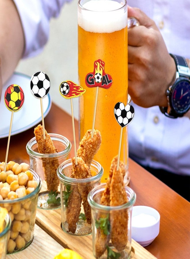 WorldBazaar Soccer Cocktail Picks Decorative Toothpicks For Appetizers 120PCS Soccer Food Fruit Sticks Sports Party Supplies Soccer Party Decorations - Image 5