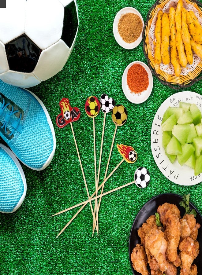 WorldBazaar Soccer Cocktail Picks Decorative Toothpicks For Appetizers 120PCS Soccer Food Fruit Sticks Sports Party Supplies Soccer Party Decorations - Image 4
